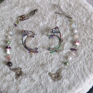 Ear Cuffs And Chain Barrettes